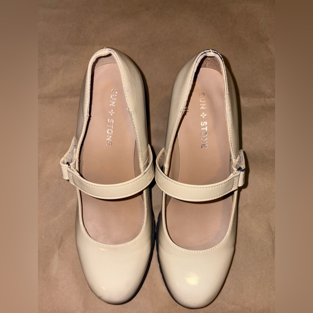 Sun + Stone, Cream, Chunky, Mary Jane, Platform Shoes - Picture 9 of 12